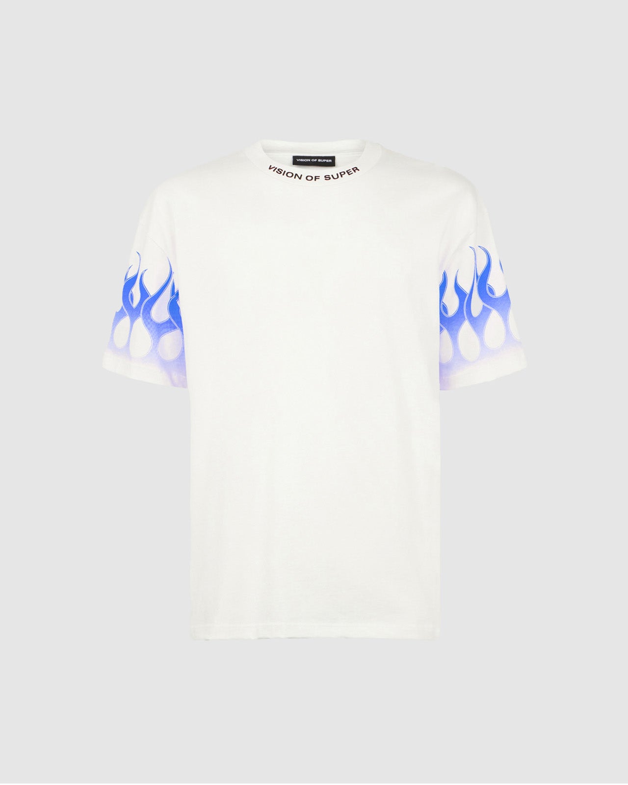 Vision Of Super WHITE T-SHIRT WITH BLUE FLAMES