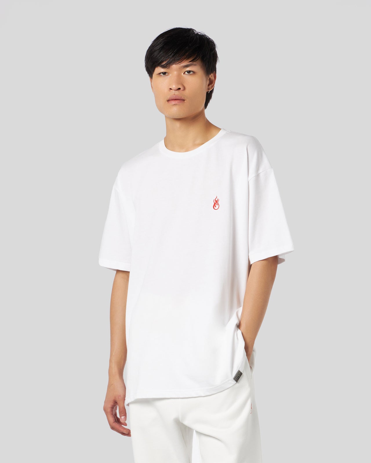 Vision Of Super WHITE T-SHIRT WITH FLAMES LOGO