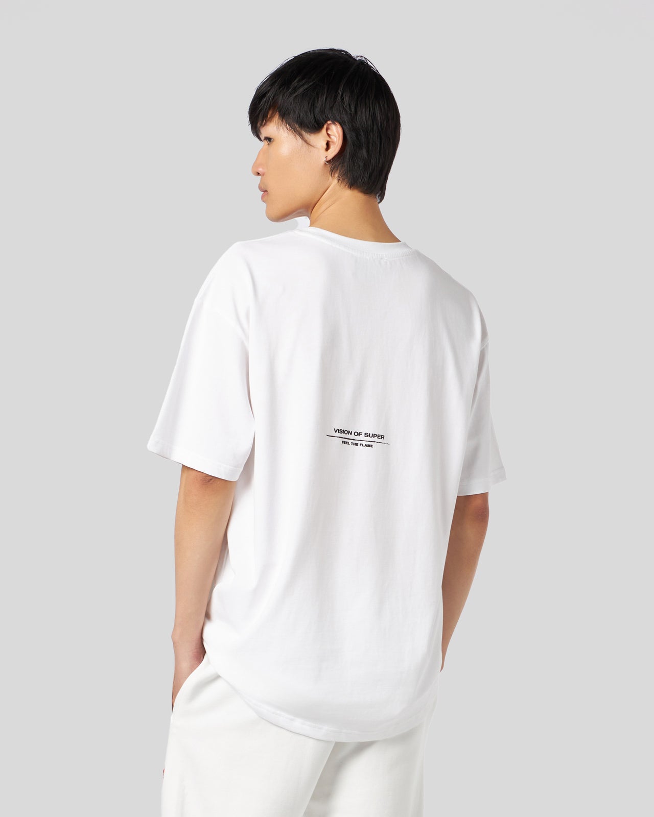 Vision Of Super WHITE T-SHIRT WITH FLAMES LOGO
