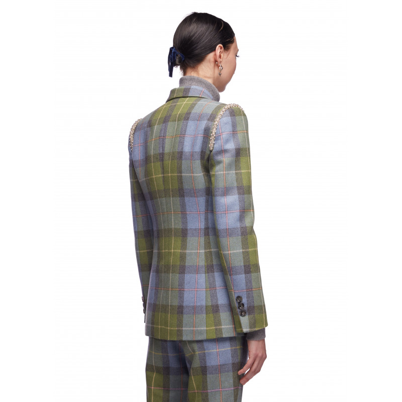 Vivetta BLAZER TARTAN CON RICAMI GIOIELLO