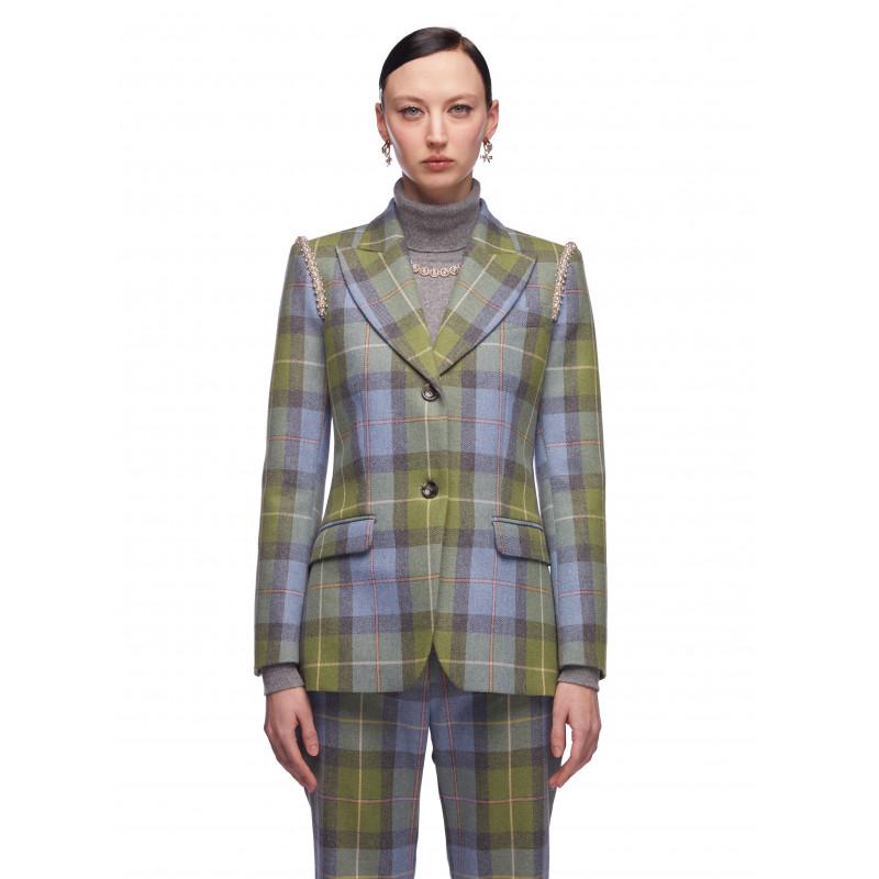 Vivetta BLAZER TARTAN CON RICAMI GIOIELLO