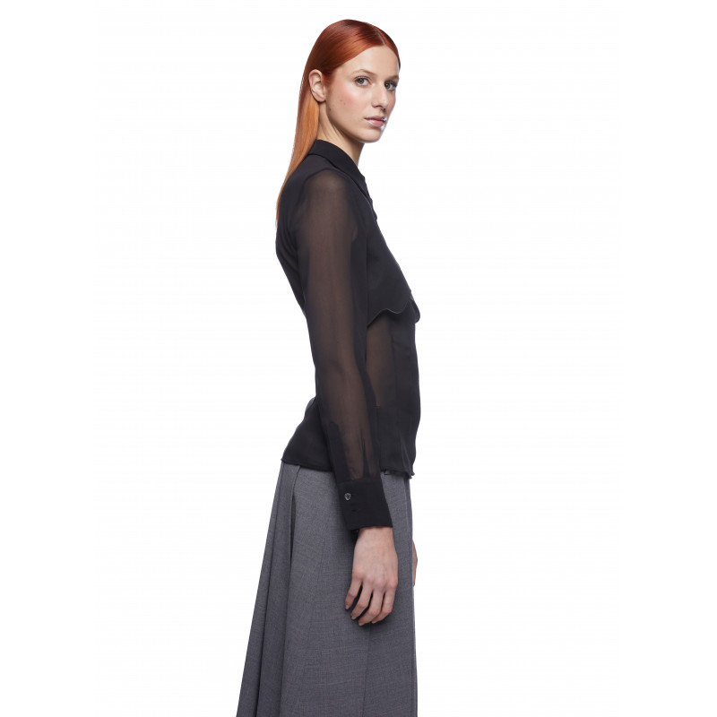 Vivetta CAMICIA CON RICAMO PROFILI GEORGETTE