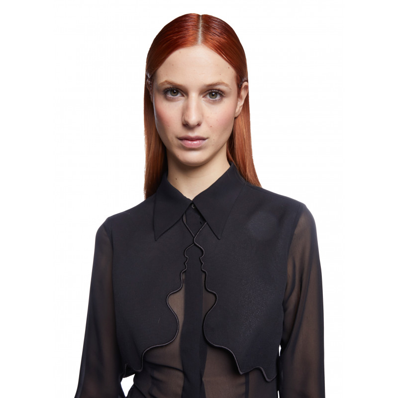 Vivetta CAMICIA CON RICAMO PROFILI GEORGETTE