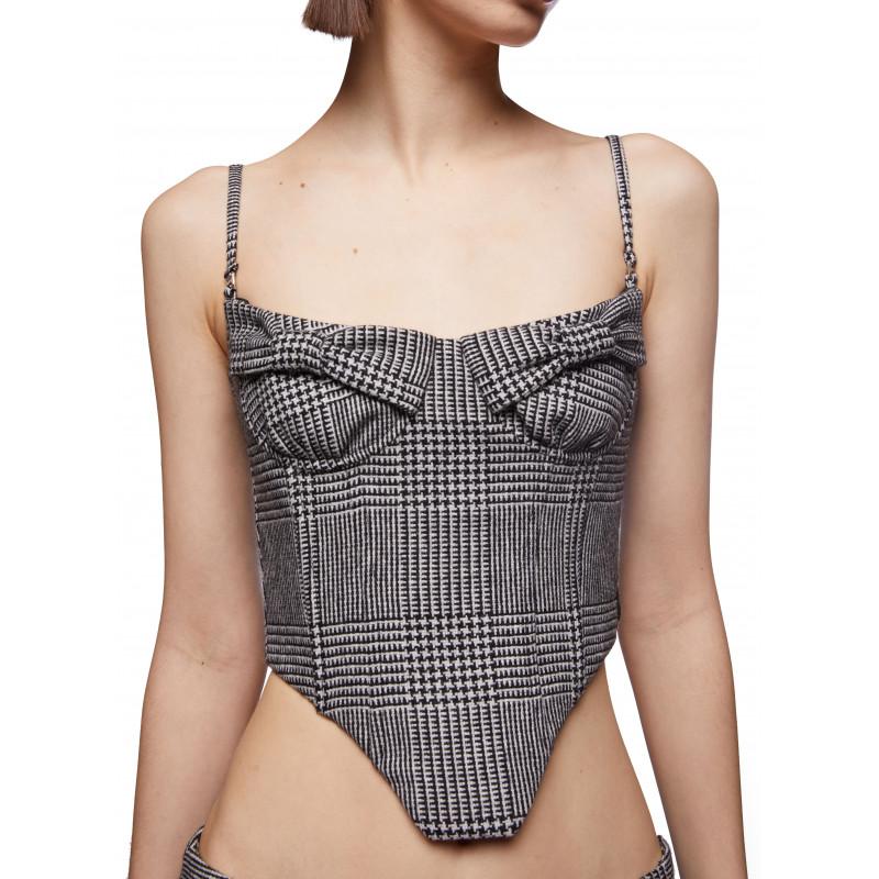 Vivetta TOP BUSTIER PIED-DE-POULE