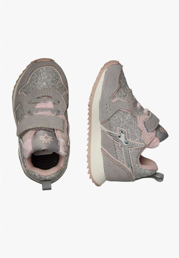 W6yz Sneaker In Tessuto Tecnico E Suede Argento -JET-BABY