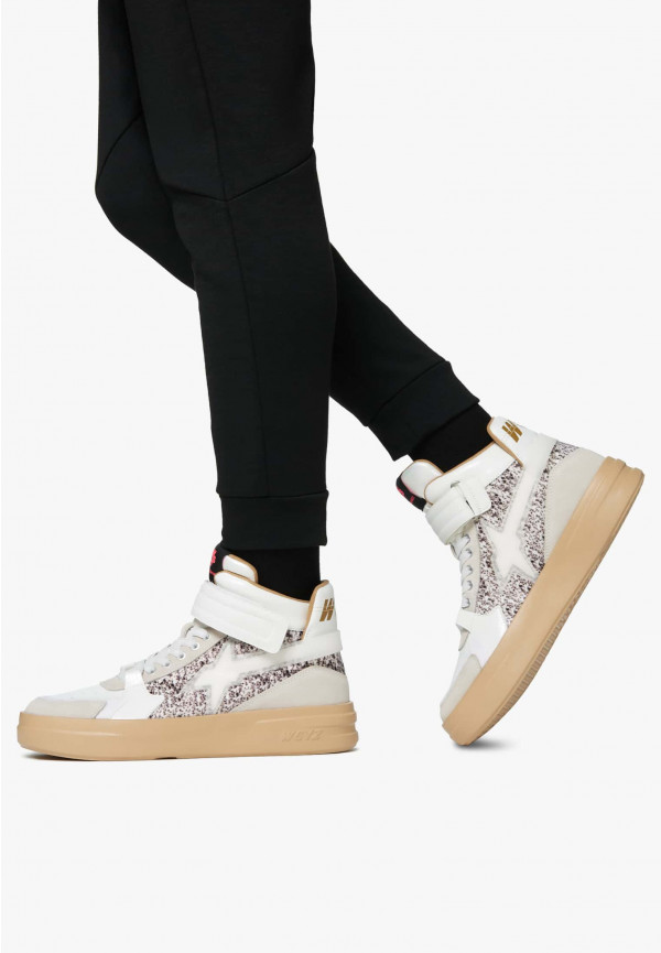 W6yz Sneakers Alla Caviglia In Pelle E Suede Bianco -Q-UNI