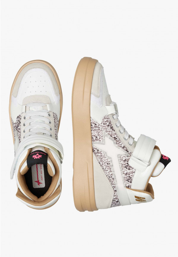 W6yz Sneakers Alla Caviglia In Pelle E Suede Bianco -Q-UNI