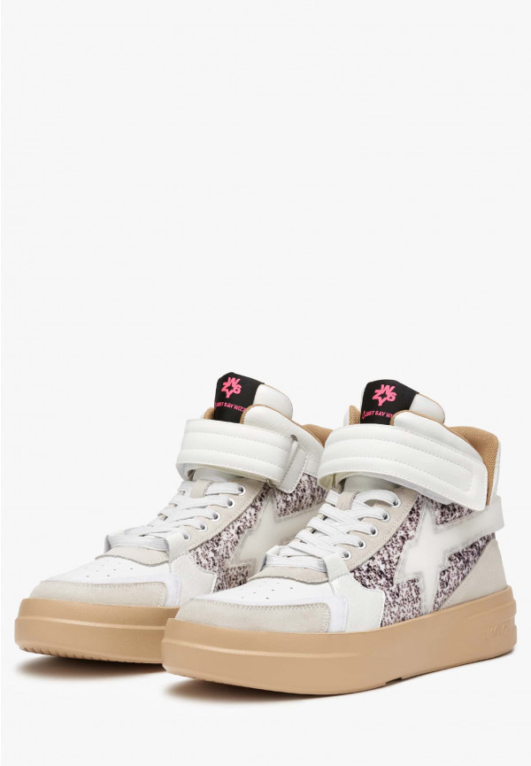 W6yz Sneakers Alla Caviglia In Pelle E Suede Bianco -Q-UNI