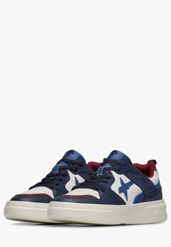W6yz Sneakers In Ecopelle E Suede Bianco-Blu -BOND 2-M