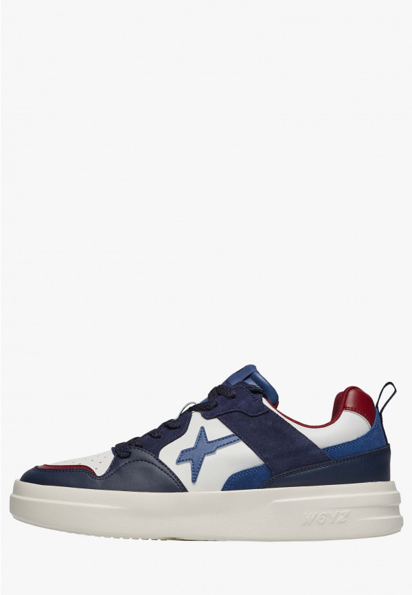 W6yz Sneakers in ecopelle e suede Bianco-Blu -BOND 2-M