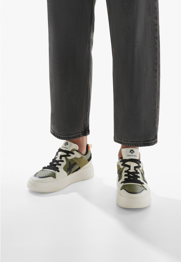 W6yz Sneakers In Ecopelle E Suede Militare -BOND 2-M