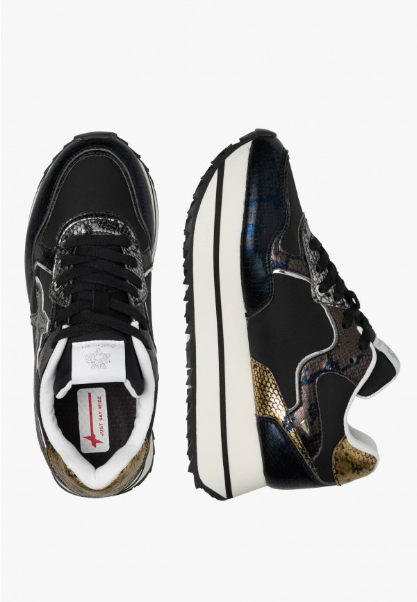 W6yz Sneakers In Pelle E Tessuto Tecnico Nero -DEVA W