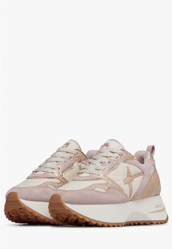 W6yz Sneakers In Pelle E Tessuto Tecnico Rosa Cipria -ANNY 2 W