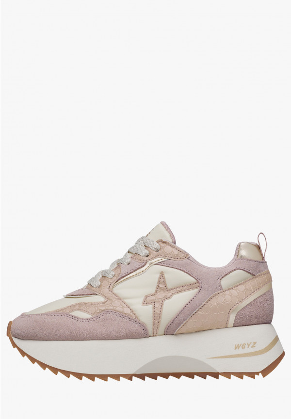 W6yz Sneakers in pelle e tessuto tecnico Rosa cipria -ANNY 2 W