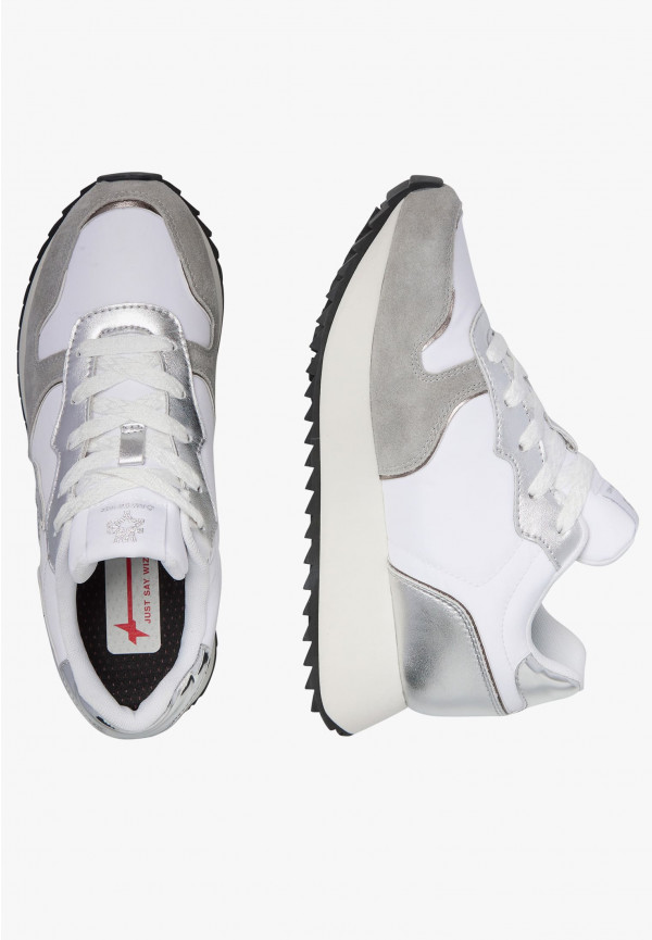 W6yz Sneakers In Suede E Tessuto Tecnico Bianco-Argento -JET-W