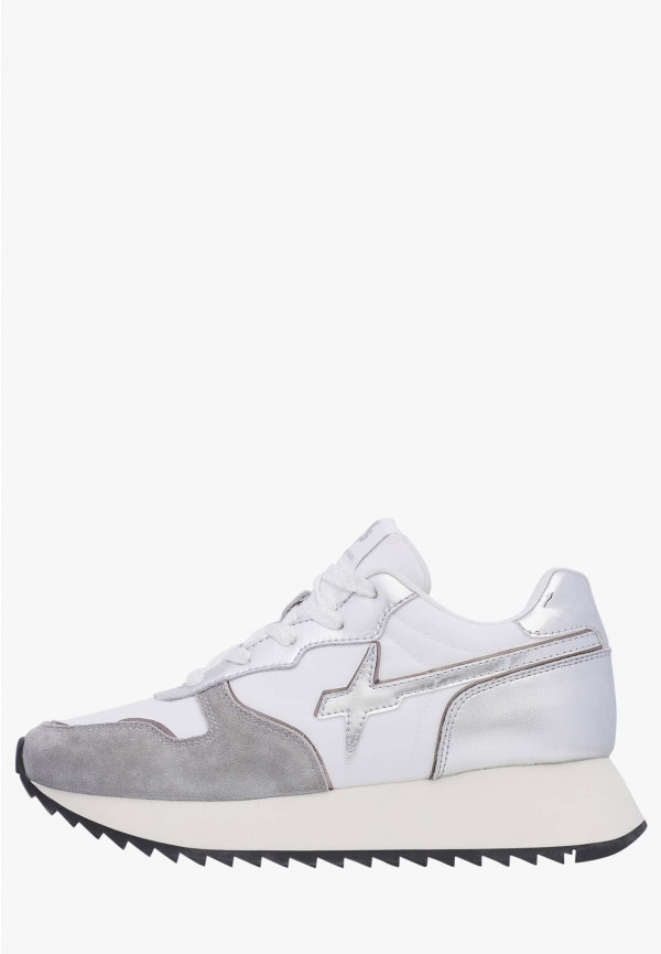 W6yz Sneakers in suede e tessuto tecnico Bianco-Argento -JET-W