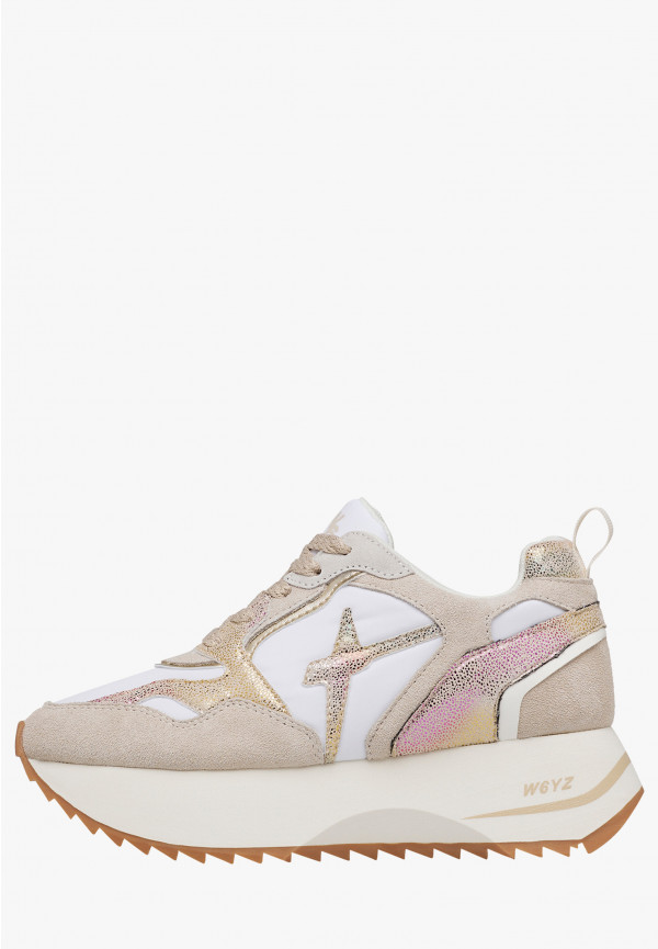 W6yz Sneakers in suede e tessuto tecnico Bianco-Beige -ANNY 2 W