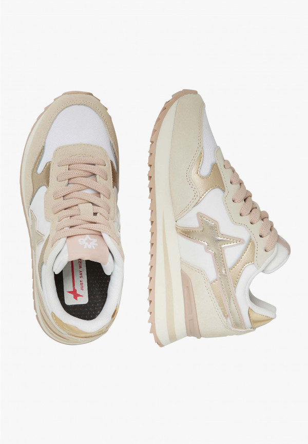 W6yz Sneakers In Suede E Tessuto Tecnico Bianco-Beige -YAK-J