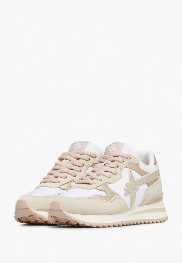 W6yz Sneakers In Suede E Tessuto Tecnico Bianco-Beige -YAK-J