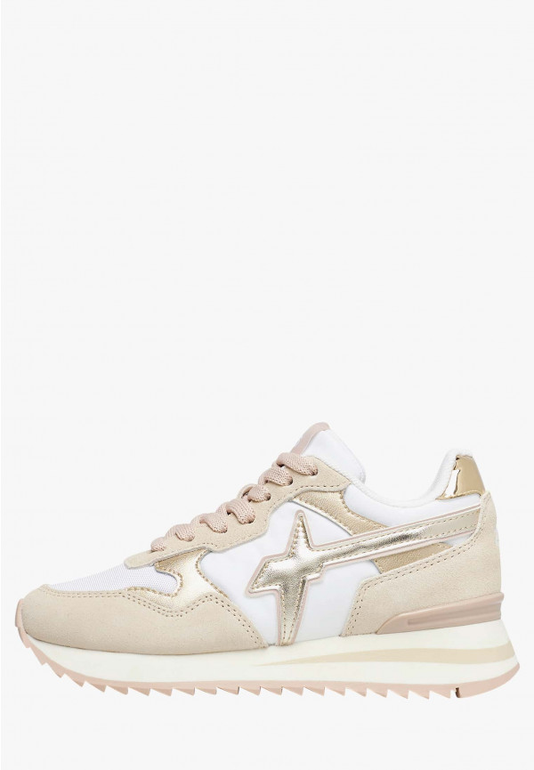 W6yz Sneakers in suede e tessuto tecnico Bianco-Beige -YAK-J