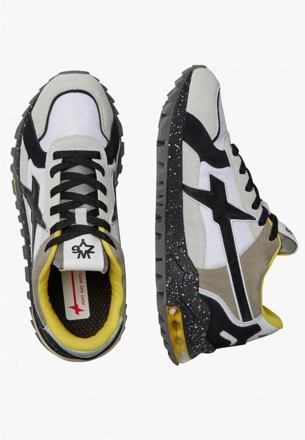 W6yz Sneakers In Suede E Tessuto Tecnico Bianco-Grigio -BREEZE 3-M