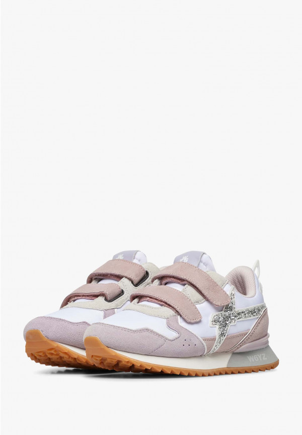 W6yz Sneakers In Suede E Tessuto Tecnico Bianco-Lilla -JET VL-J