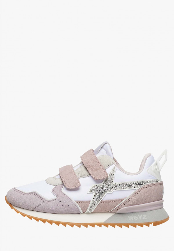 W6yz Sneakers in suede e tessuto tecnico Bianco-Lilla -JET VL-J