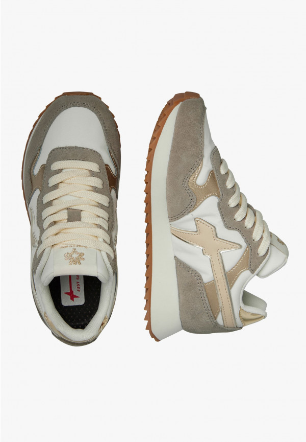W6yz Sneakers In Suede E Tessuto Tecnico Bianco-Marrone -YAK-J