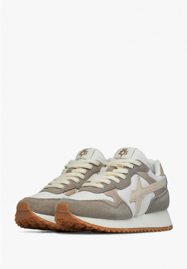 W6yz Sneakers In Suede E Tessuto Tecnico Bianco-Marrone -YAK-J