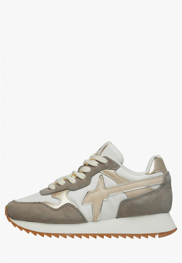 W6yz Sneakers in suede e tessuto tecnico Bianco-Marrone -YAK-J