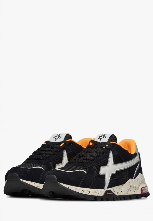 W6yz Sneakers In Suede E Tessuto Tecnico Bianco-Nero -BREEZE 3-M