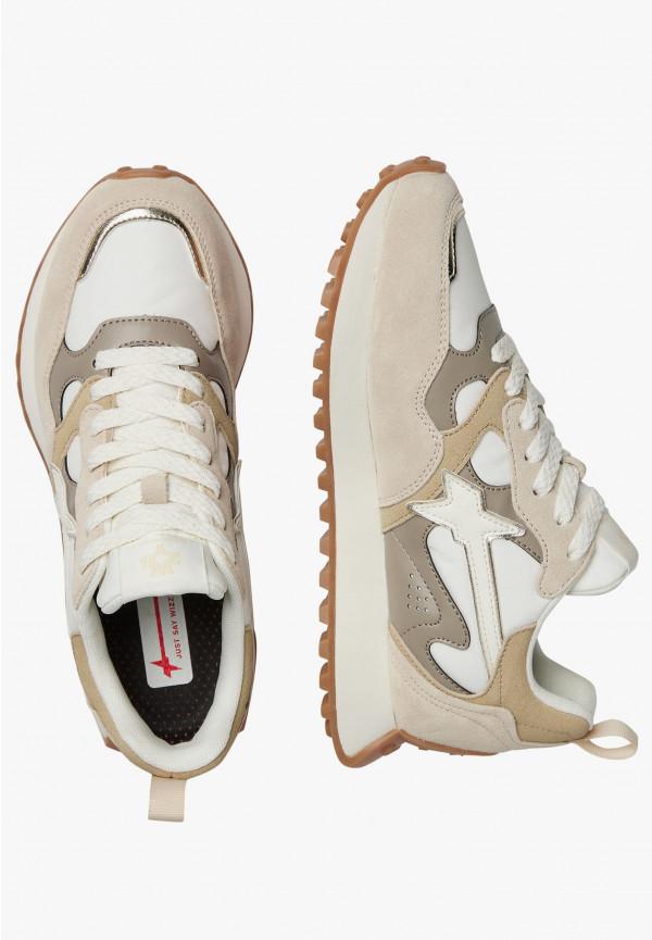 W6yz Sneakers In Suede E Tessuto Tecnico Bianco Panna -LOOP-W