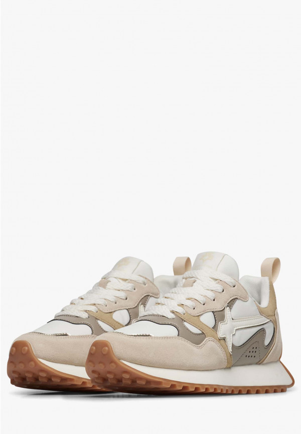 W6yz Sneakers In Suede E Tessuto Tecnico Bianco Panna -LOOP-W