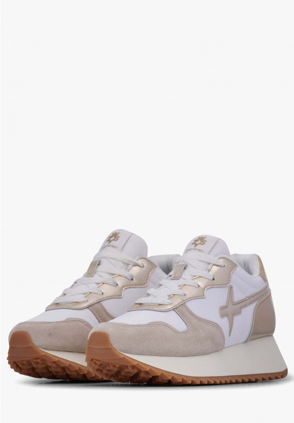 W6yz Sneakers In Suede E Tessuto Tecnico Bianco-Platino -JET-W