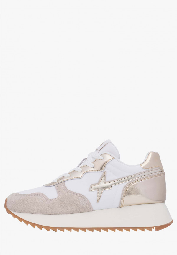 W6yz Sneakers in suede e tessuto tecnico Bianco-Platino -JET-W