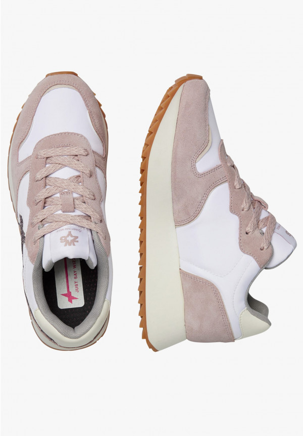 W6yz Sneakers In Suede E Tessuto Tecnico Bianco-Rosa -JET-W