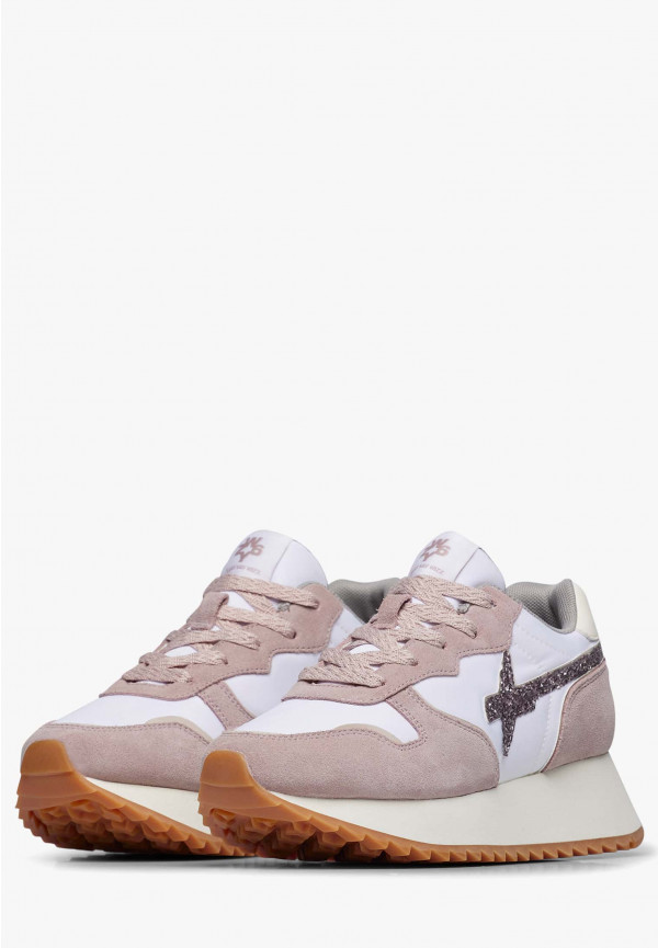 W6yz Sneakers In Suede E Tessuto Tecnico Bianco-Rosa -JET-W
