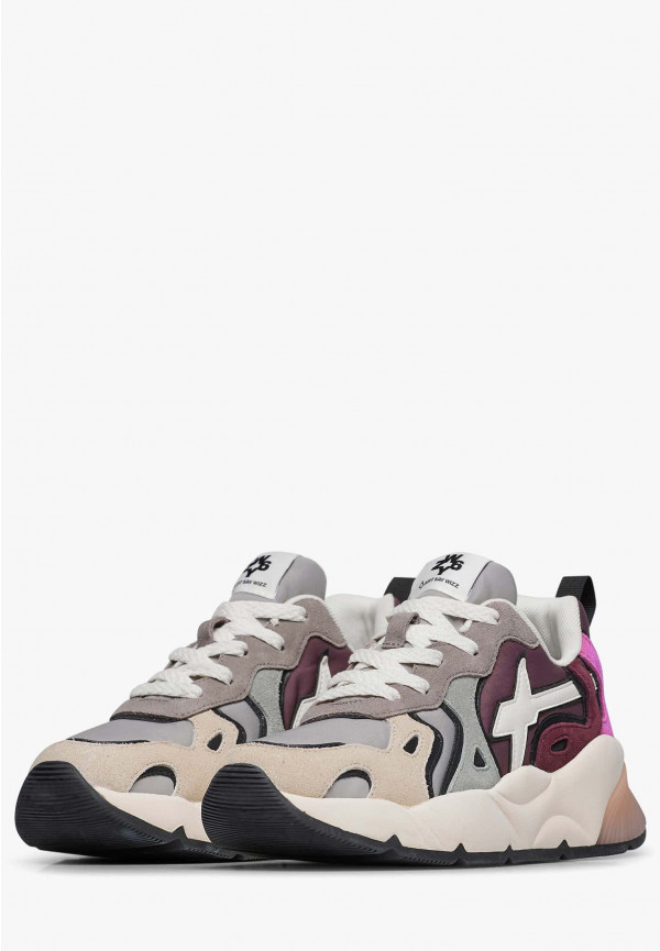 W6yz Sneakers In Suede E Tessuto Tecnico Grigio -SARAH-W