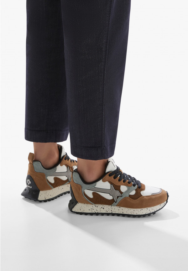 W6yz Sneakers In Suede E Tessuto Tecnico Marrone -LOOP-W