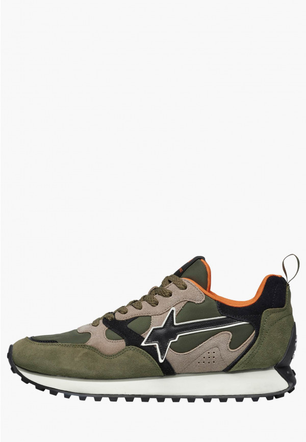 W6yz Sneakers in suede e tessuto tecnico Militare -LOOP-M
