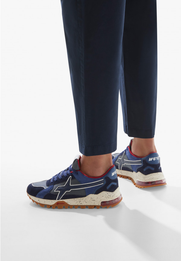 W6yz Sneakers In Suede E Tessuto Tecnico Navy -BREEZE 3-M
