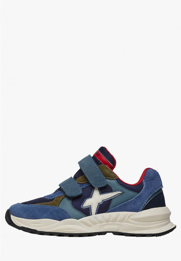 W6yz Sneakers in suede e tessuto tecnico Navy -CHEWINGUM JUNIOR VL