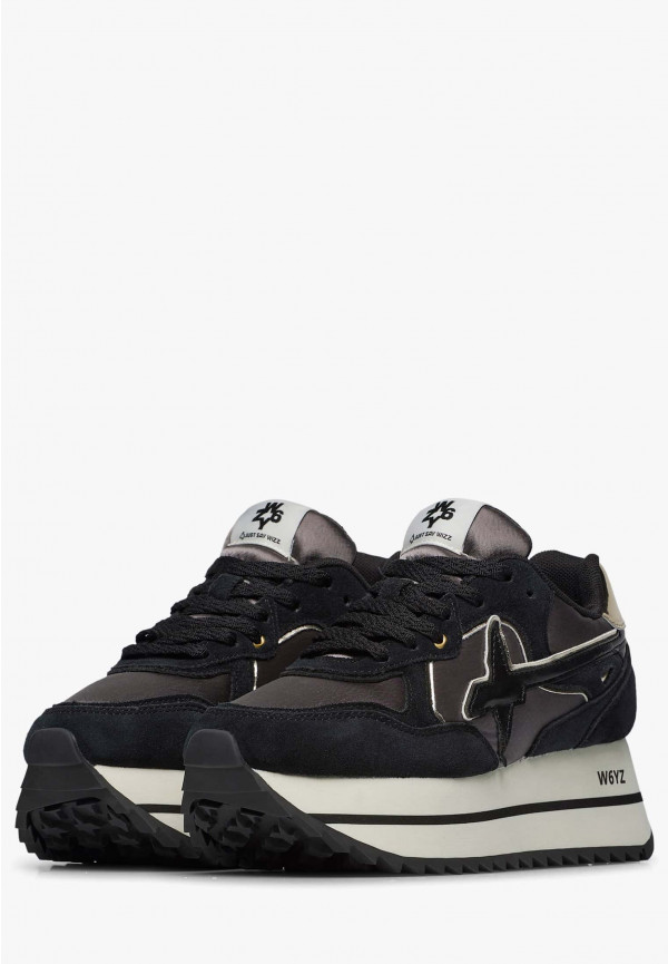 W6yz Sneakers In Suede E Tessuto Tecnico Nero -DEVA W