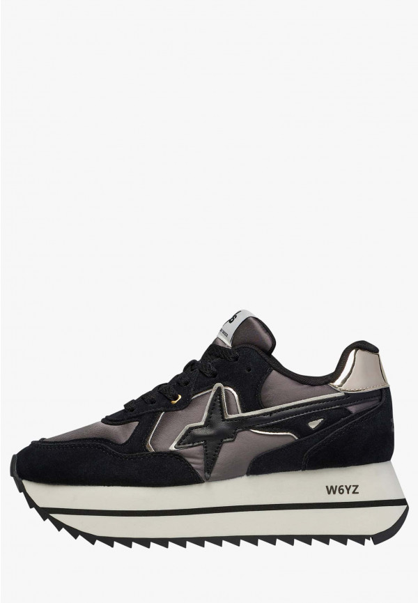 W6yz Sneakers in suede e tessuto tecnico Nero -DEVA W
