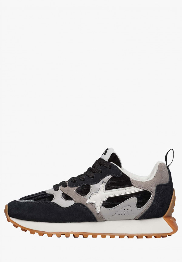 W6yz Sneakers in suede e tessuto tecnico Nero -LOOP-W