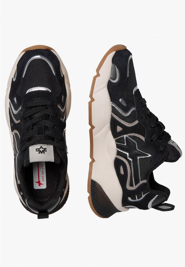 W6yz Sneakers In Suede E Tessuto Tecnico Nero -SARAH-W