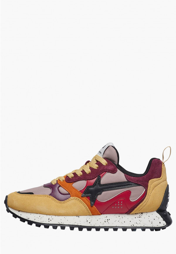 W6yz Sneakers in suede e tessuto tecnico Rosso -LOOP-W