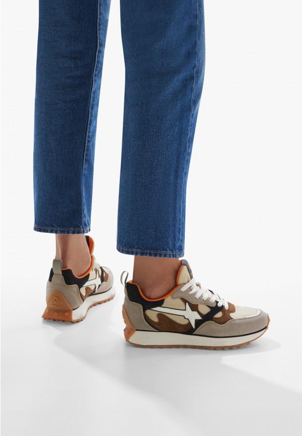 W6yz Sneakers In Suede E Tessuto Tecnico Tortora -LOOP-M