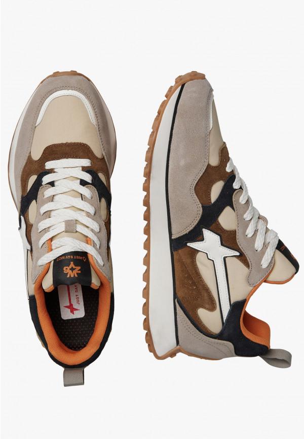 W6yz Sneakers In Suede E Tessuto Tecnico Tortora -LOOP-M