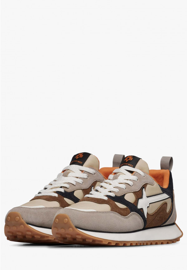 W6yz Sneakers In Suede E Tessuto Tecnico Tortora -LOOP-M